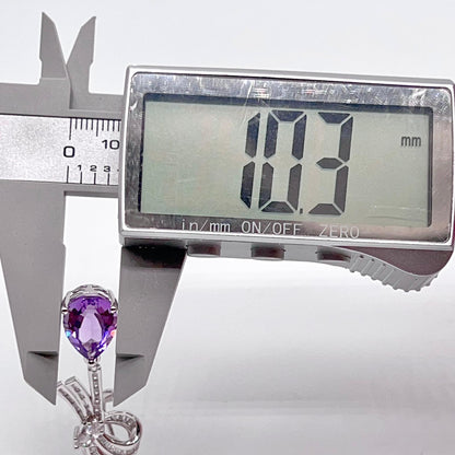 Contemporary Cocktail. Earring of Amethyst in Silver 925