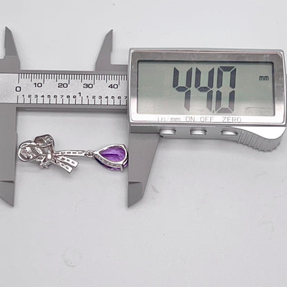 Contemporary Cocktail. Earring of Amethyst in Silver 925