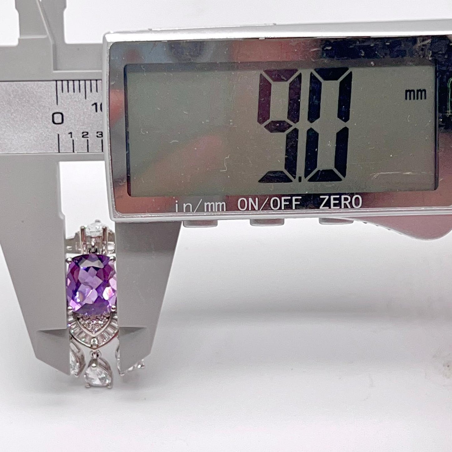 Contemporary Cocktail Earrings of Amethyst in Silver 925