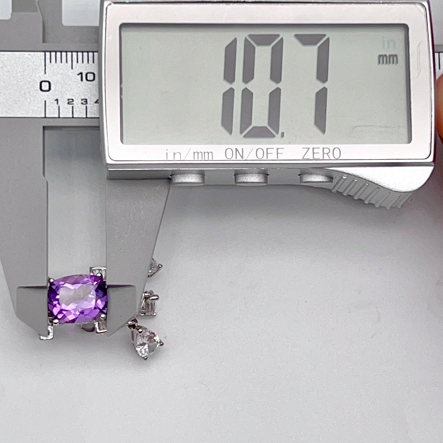 Contemporary Cocktail Earrings of Amethyst in Silver 925