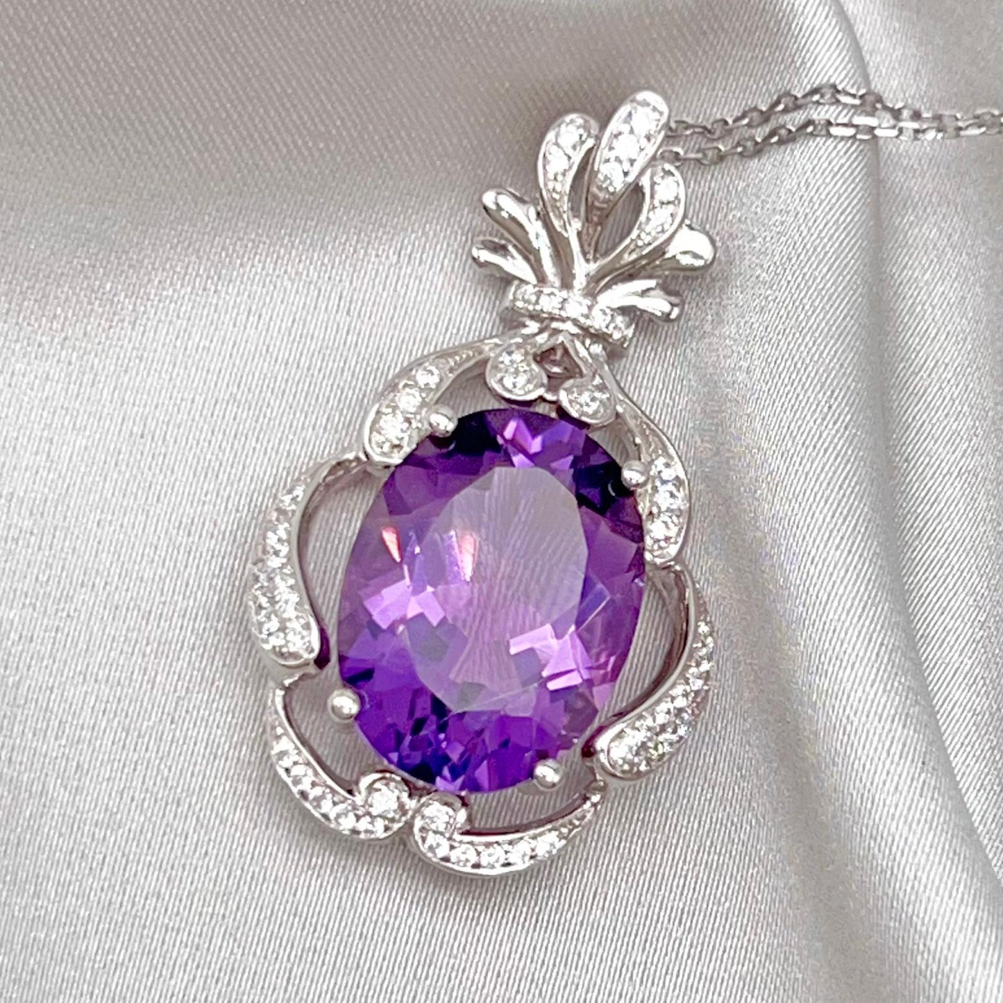 Contemporary Amethyst Baroque Cocktail Necklace