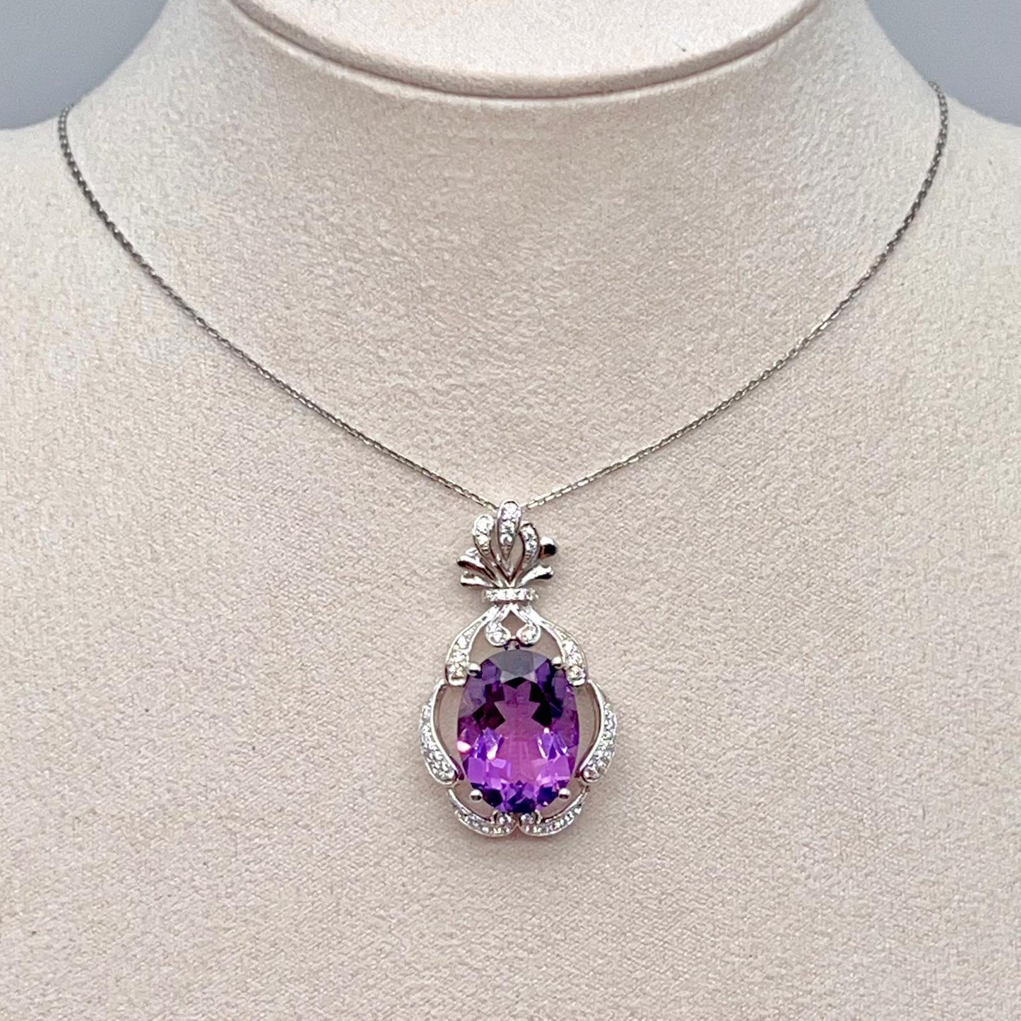 Contemporary Amethyst Baroque Cocktail Necklace