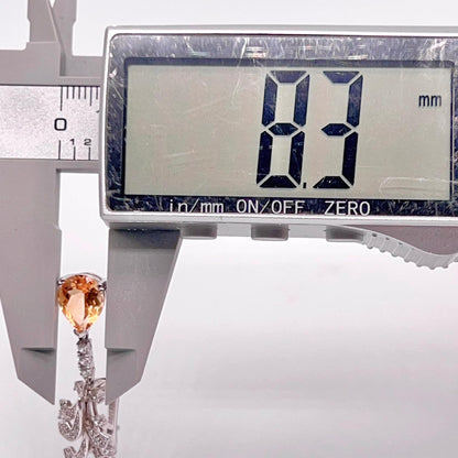 Citrine Pear Drop Leaf Vine Earrings Silver 925