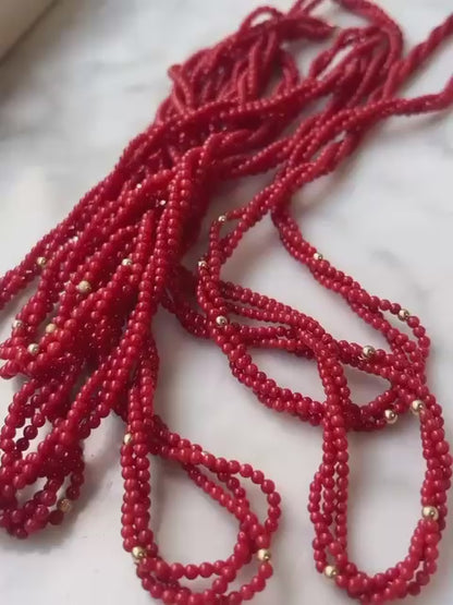 Coral Necklace In Gold 18K High Quality