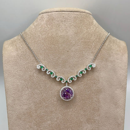 2 Way Amethyst necklace in Silver 925