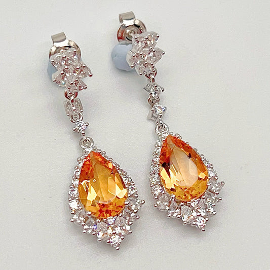 Contemporary Cocktail. Earring of Citrine in silver 925