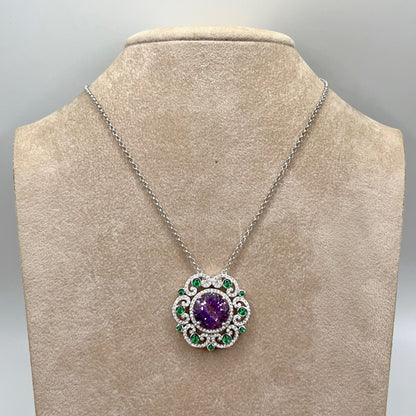 2 Way Amethyst necklace in Silver 925