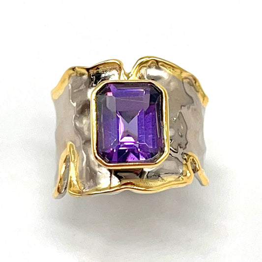 Ring of amethyst in Silver 925