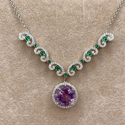 2 Way Amethyst necklace in Silver 925