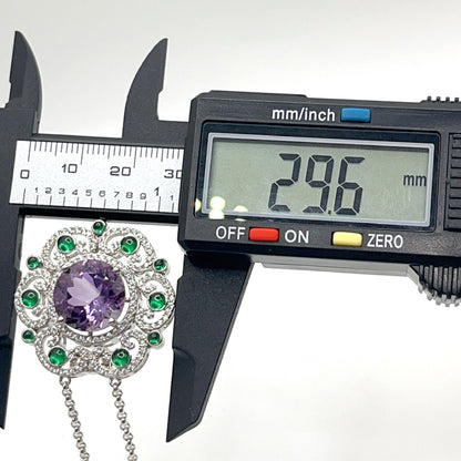 2 Way Amethyst necklace in Silver 925