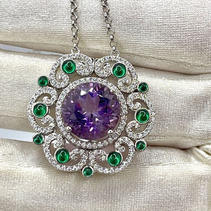 2 Way Amethyst necklace in Silver 925