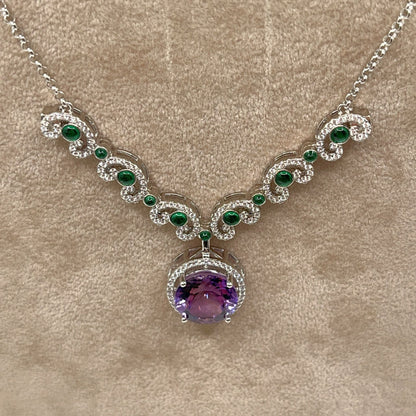 2 Way Amethyst necklace in Silver 925