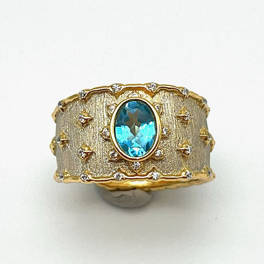 Ring of topaz  in Silver 925