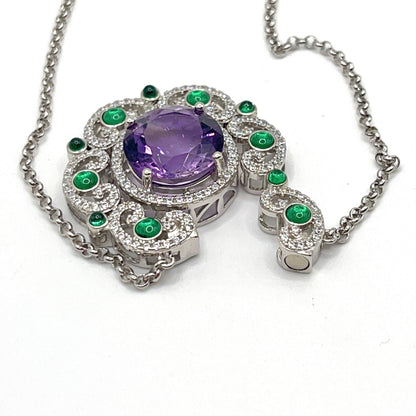 2 Way Amethyst necklace in Silver 925