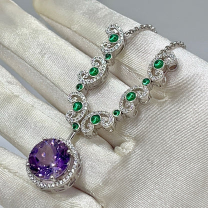 2 Way Amethyst necklace in Silver 925