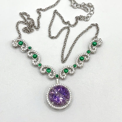 2 Way Amethyst necklace in Silver 925
