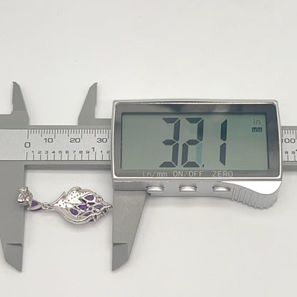 Contemporary Cocktail . Earring in Silver 925 with Amethyst Leaf